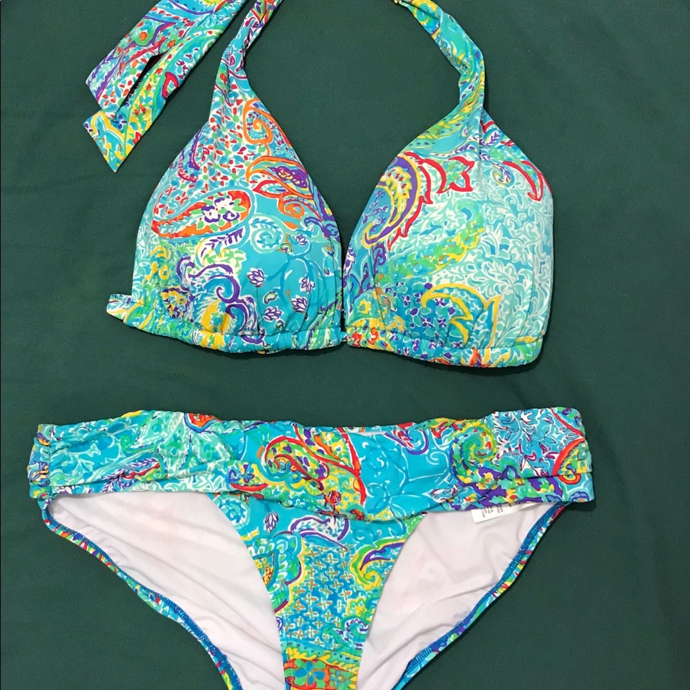 Lauren Ralph Lauren Two-piece Swimsuit Sz 12/14 - Picture 2 of 5